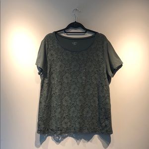 NWT Loft Green Lace T-Shirt